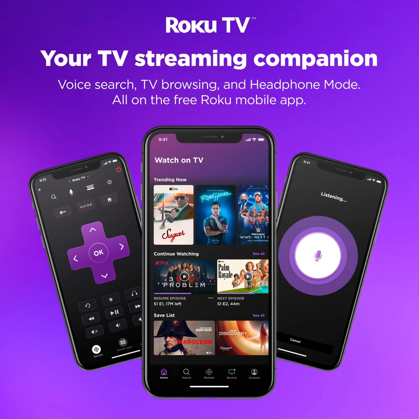 65” Class 4K UHD Roku Smart Television, 100012587